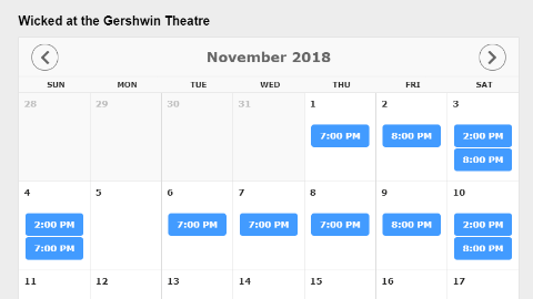 Event Results Mapped to Calendar