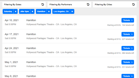 Event Results Widget